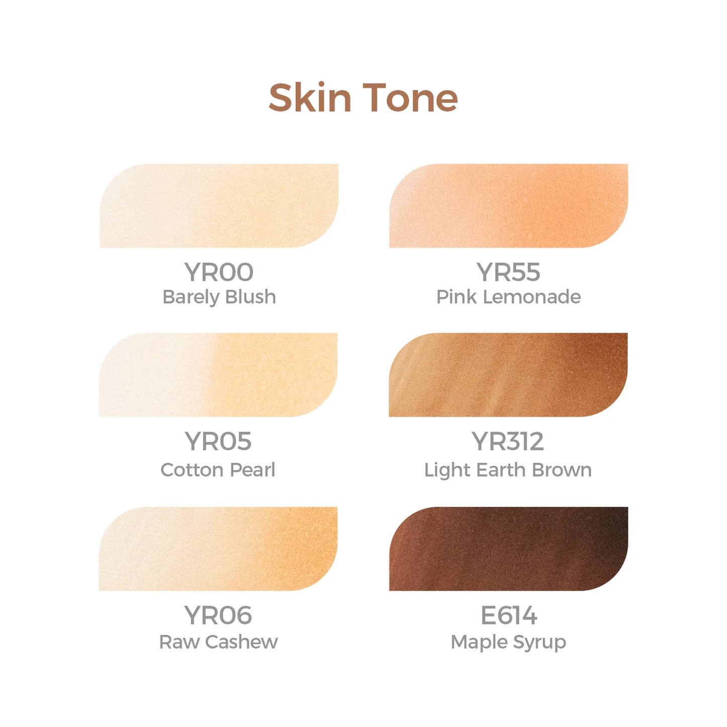 Ohuhu Honolulu 6 Skin Tone Alcohol Marker Set – Brush & Chisel Dual Tip