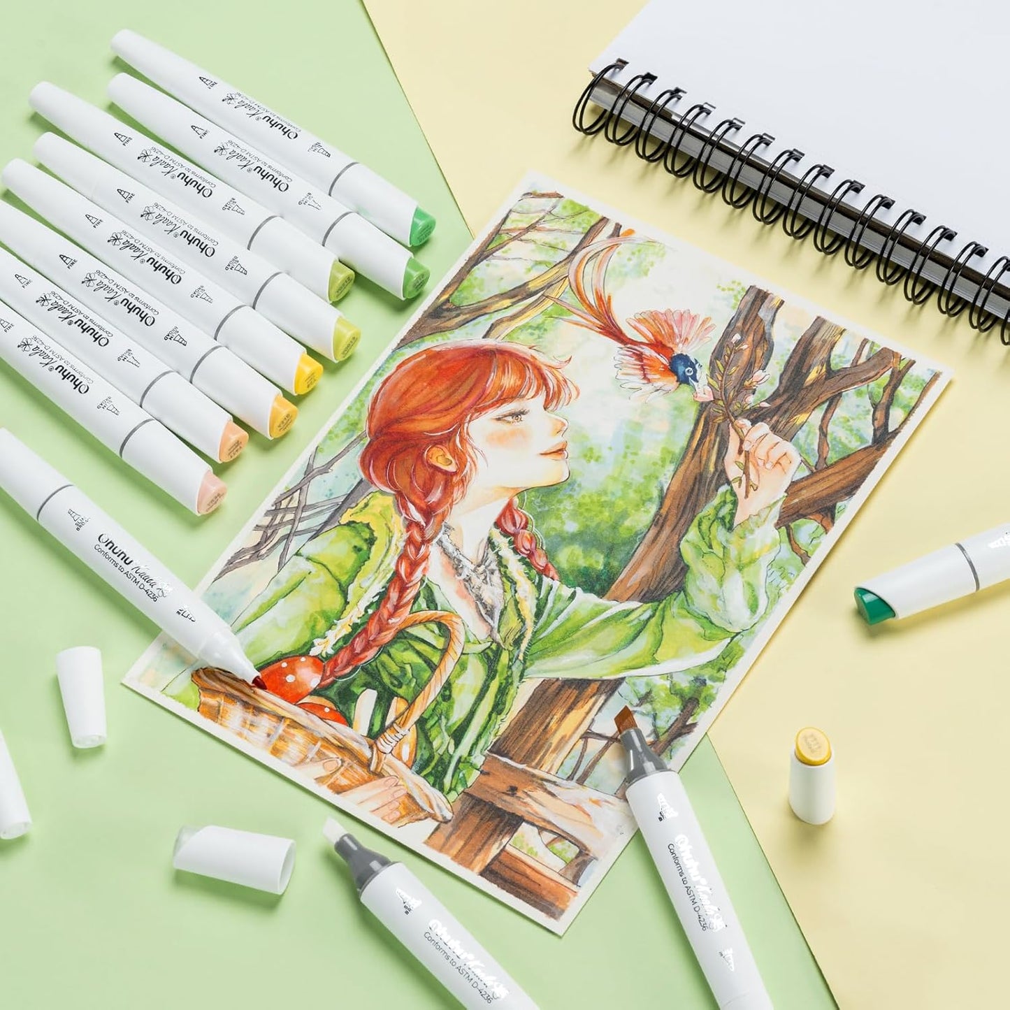 Ohuhu Kaala 108 Colour Alcohol Marker Set – Fine & Slim Broad Dual Tip