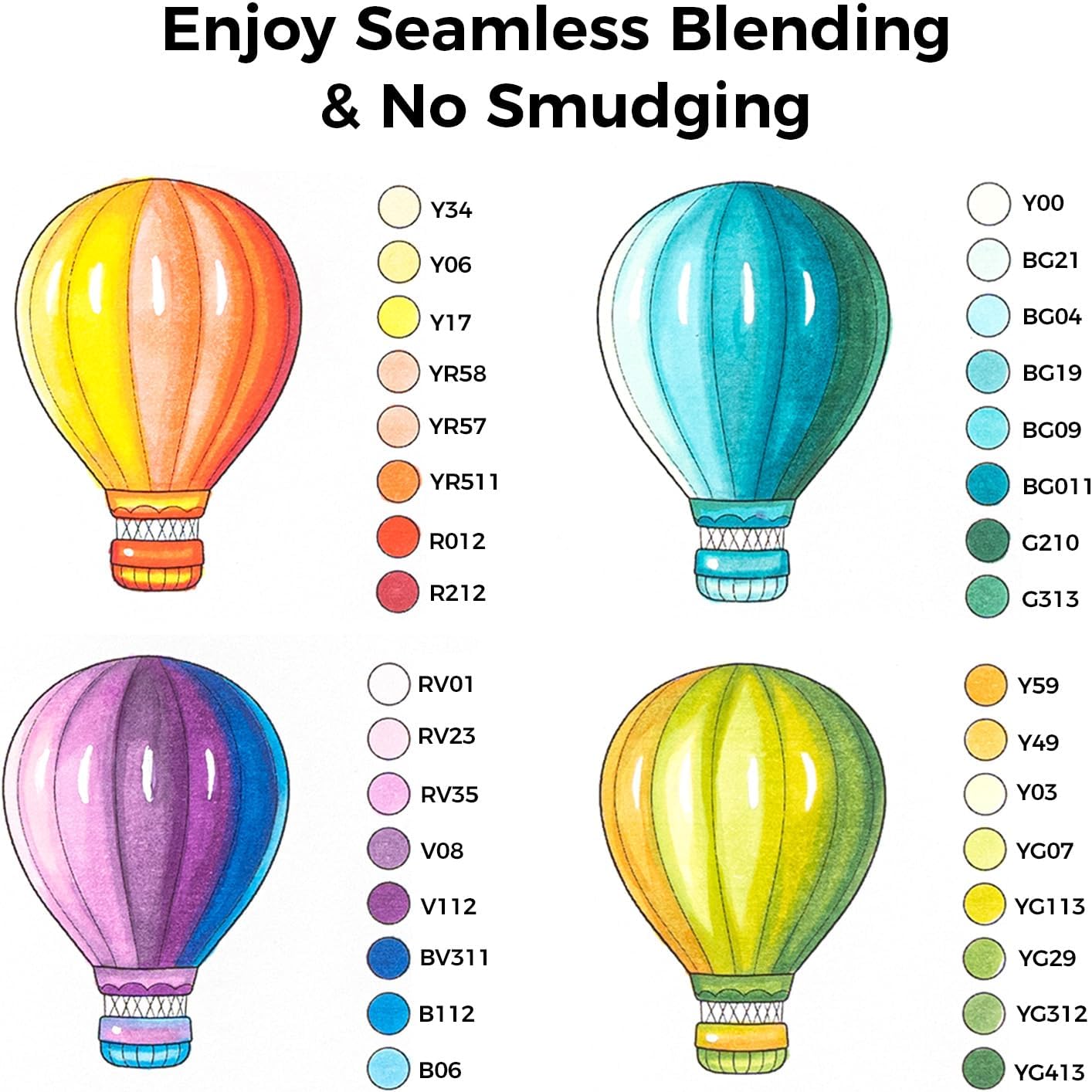 Ohuhu Honolulu B 104 Colour Alcohol Marker Set – Brush & Fine Dual Tip