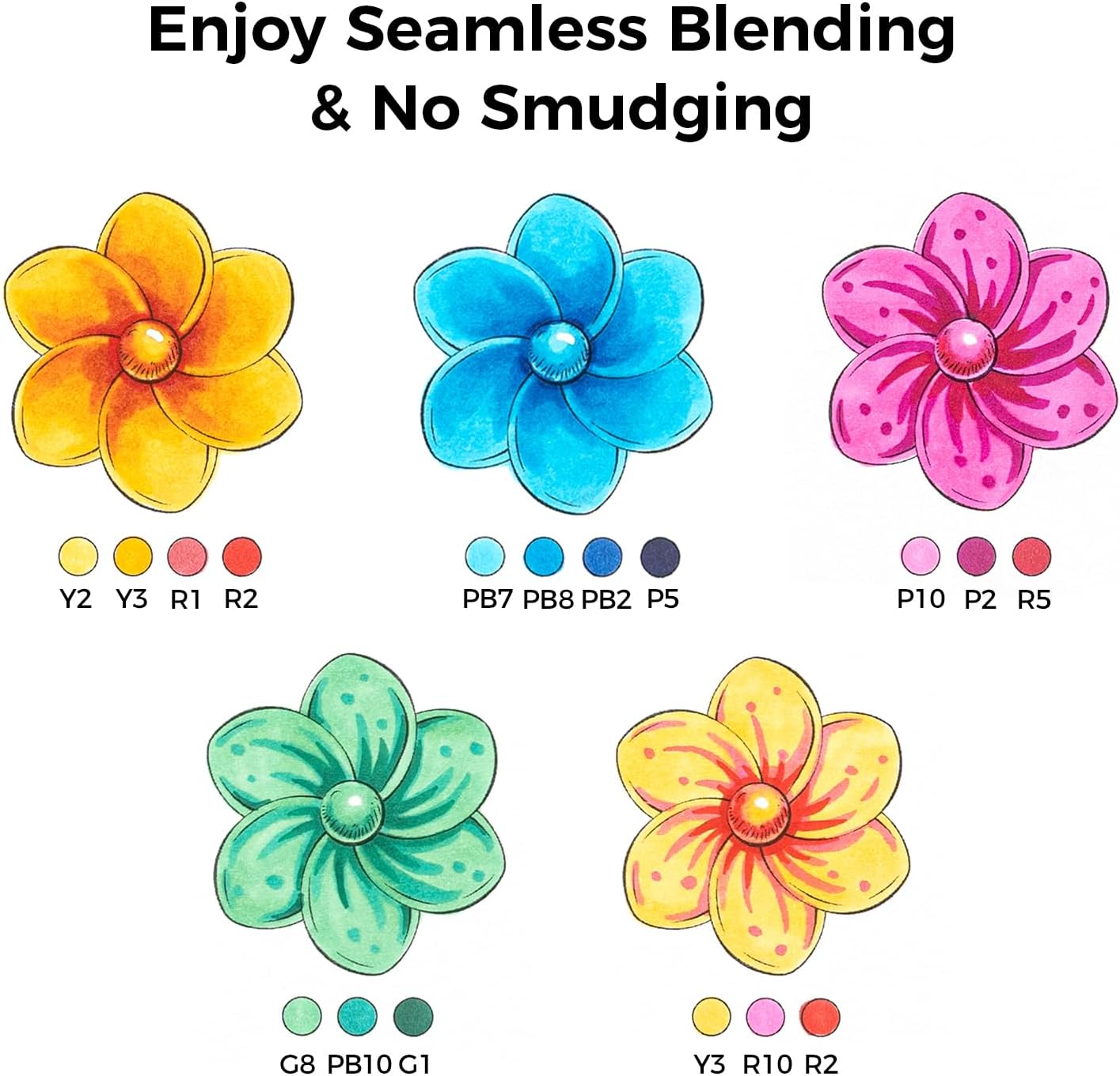 Ohuhu Honolulu B 48 Colour Alcohol Marker Set – Brush & Fine Dual Tip