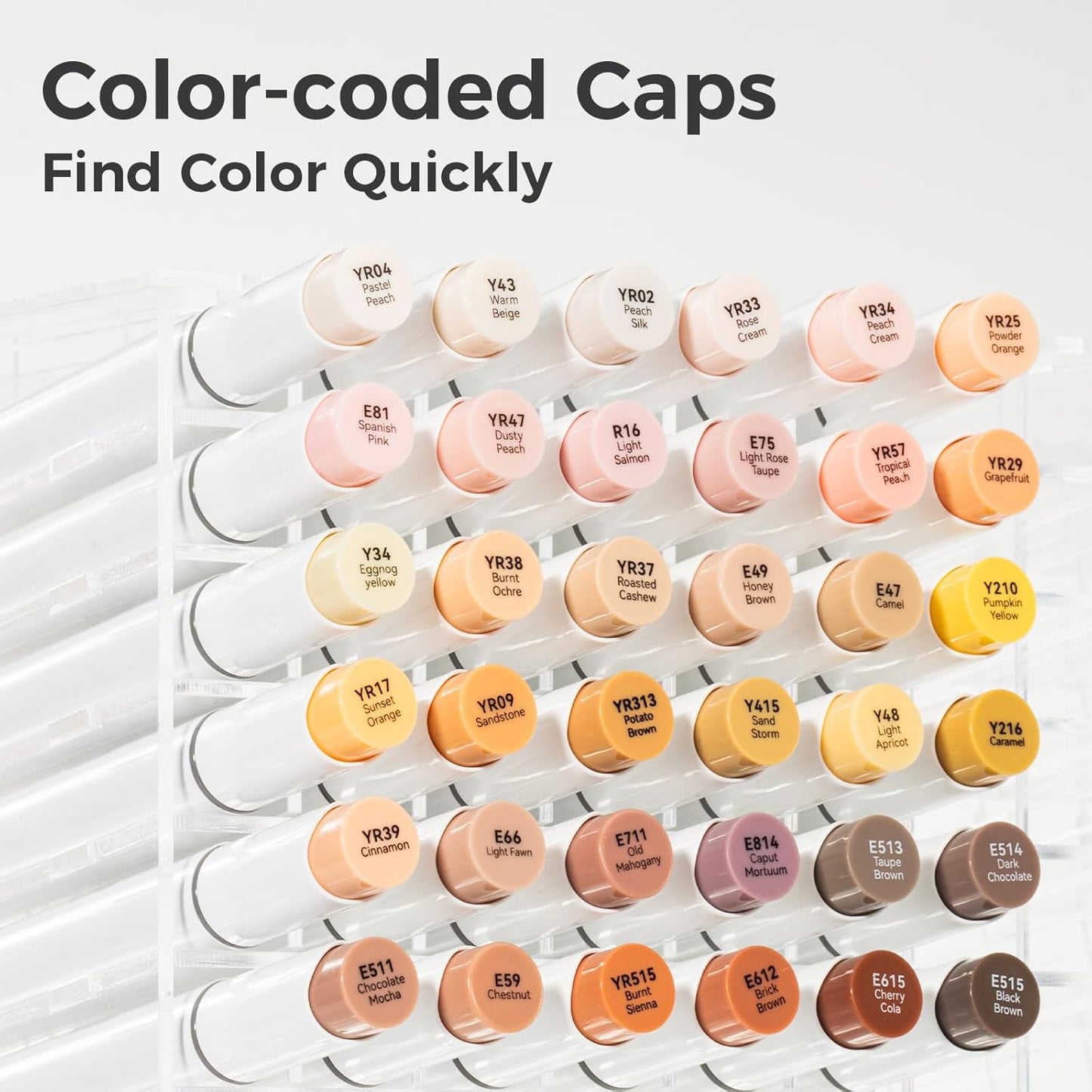 Ohuhu Honolulu B 36 Portrait Skin Tone Alcohol Marker Set – Brush & Fine Dual Tip