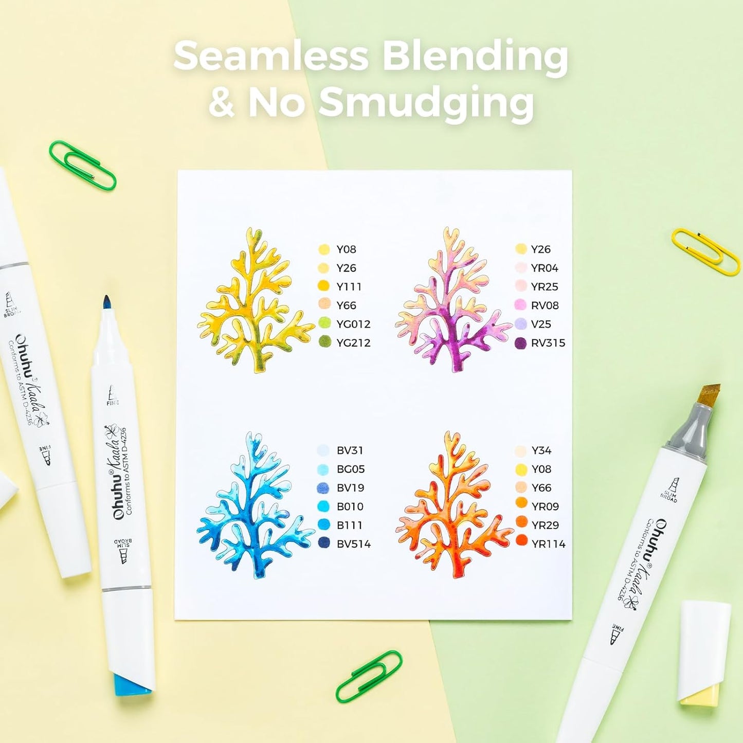 Ohuhu Kaala 108 Colour Alcohol Marker Set – Fine & Slim Broad Dual Tip