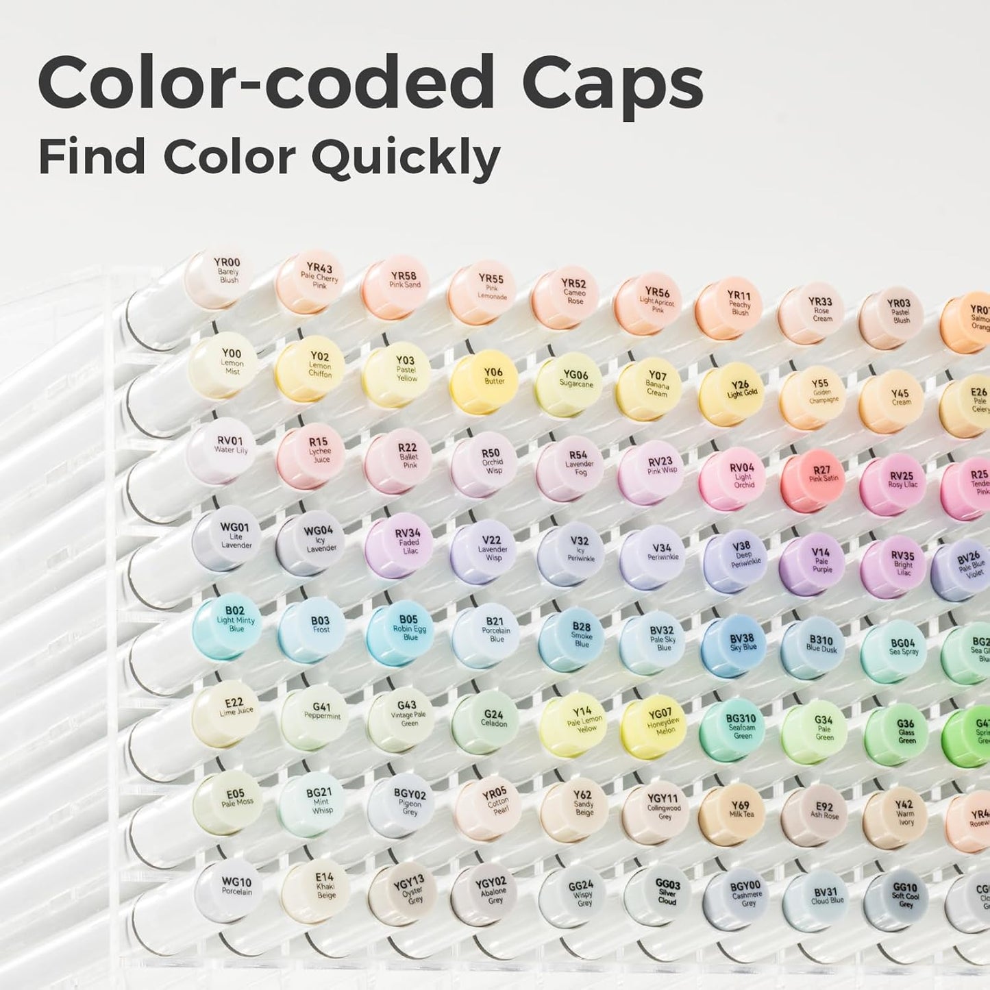 Ohuhu Pastel Alcohol Marker Set – 48 Pastel Colours + Blender | Brush & Fine Dual Tip