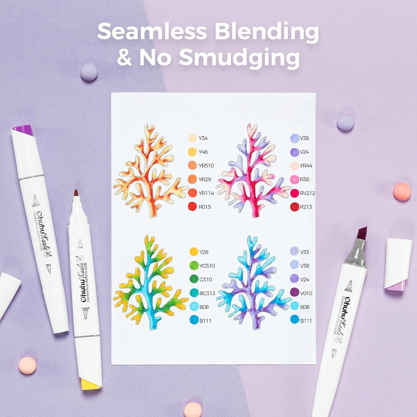 Ohuhu Kaala 60 Colour Alcohol Marker Set – Fine & Slim Broad Dual Tip